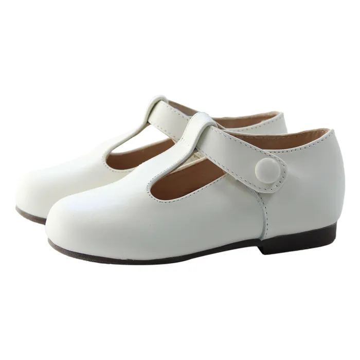 Necklaces Perroquet Shoes Perroquet Shoes Leather TStrap Baby Shoes Ivory
