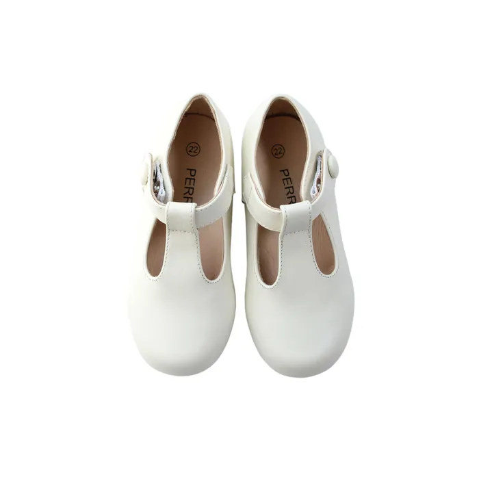 Necklaces Perroquet Shoes Perroquet Shoes Leather TStrap Baby Shoes Ivory