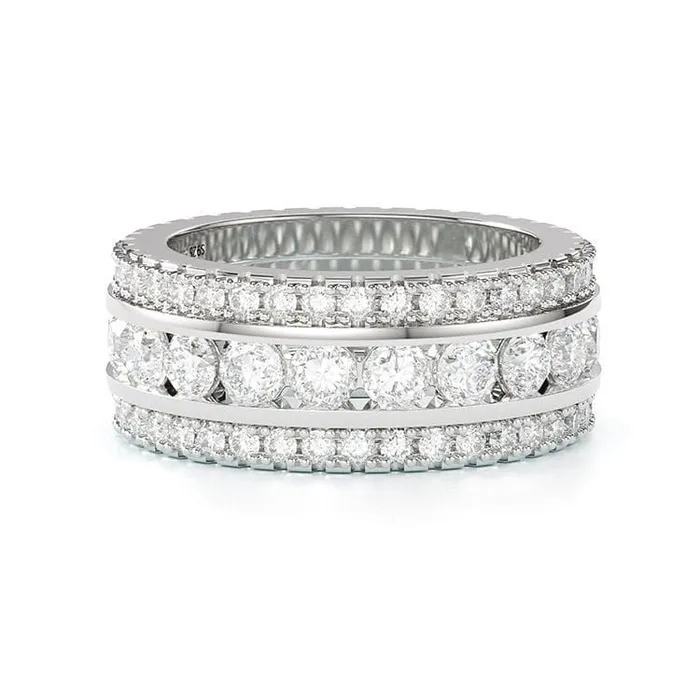 Shineofidamond Round Cut Eternity Anniversary Wedding Band Rings Shineofidamond Round Cut Eternity Anniversary Wedding Band Rings
