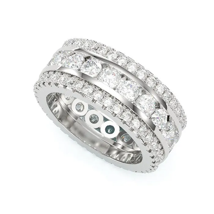 Shineofidamond Round Cut Eternity Anniversary Wedding Band Rings Shineofidamond Round Cut Eternity Anniversary Wedding Band Rings