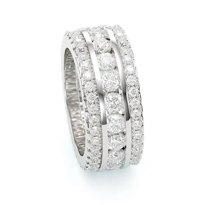 Shineofidamond Round Cut Eternity Anniversary Wedding Band Rings Shineofidamond Round Cut Eternity Anniversary Wedding Band Rings