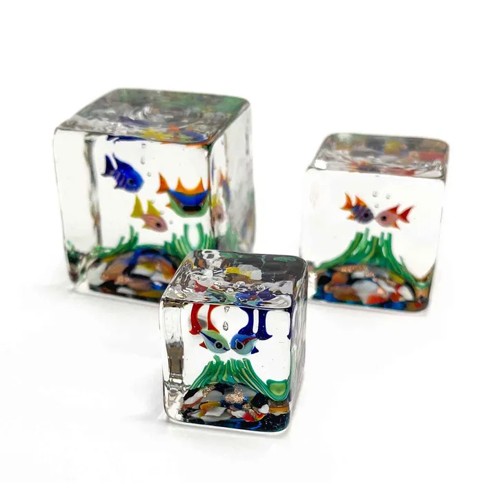 Cimarosto Dimitri Necklaces Murano glass cube with fishes