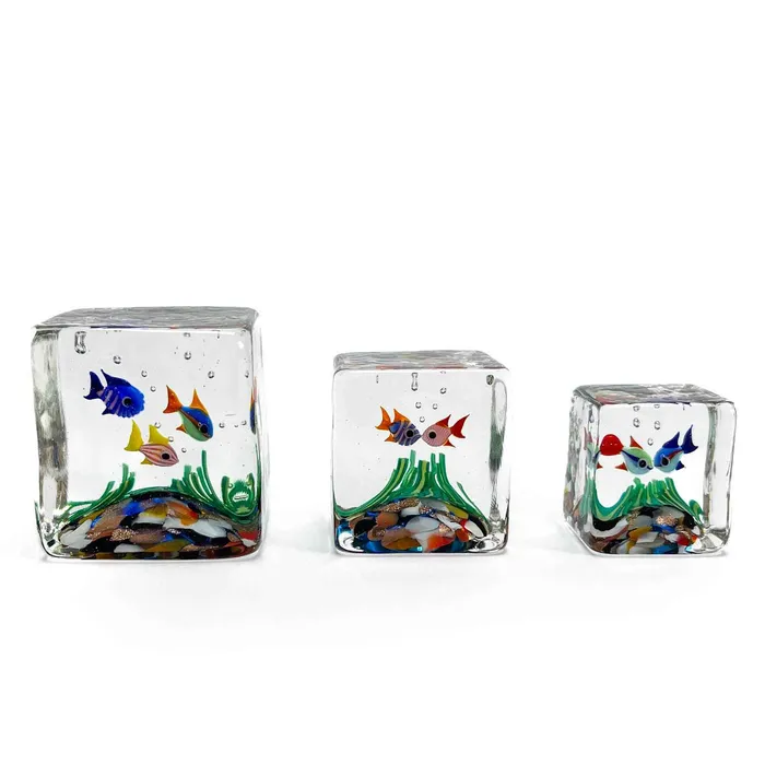 Cimarosto Dimitri Necklaces Murano glass cube with fishes