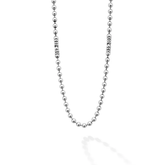 LAGOS Necklaces Anthem Silver Station Caviar Beaded Necklace