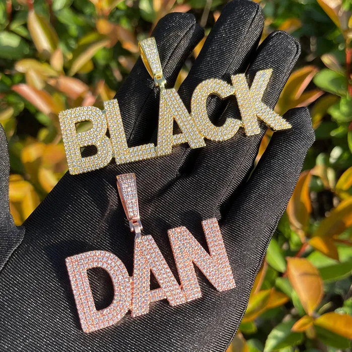 Pure Minimal Iced Out Personalized Custom Name Necklace Pendant Minimal VVS Necklaces