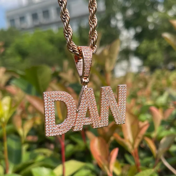 Pure Minimal Iced Out Personalized Custom Name Necklace Pendant Minimal VVS Necklaces