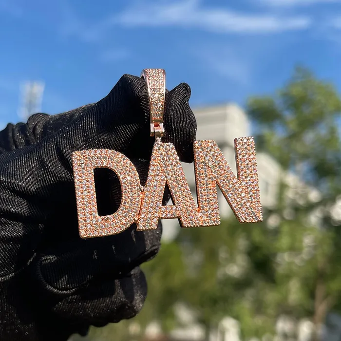 Pure Minimal Iced Out Personalized Custom Name Necklace Pendant Minimal VVS Necklaces