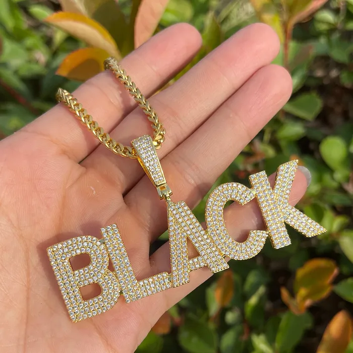 Pure Minimal Iced Out Personalized Custom Name Necklace Pendant Minimal VVS Necklaces