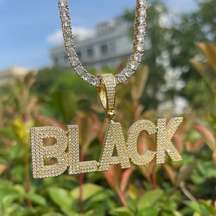 Pure Minimal Iced Out Personalized Custom Name Necklace Pendant Minimal VVS Necklaces