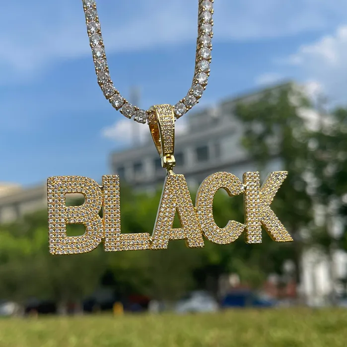 Pure Minimal Iced Out Personalized Custom Name Necklace Pendant Minimal VVS Necklaces