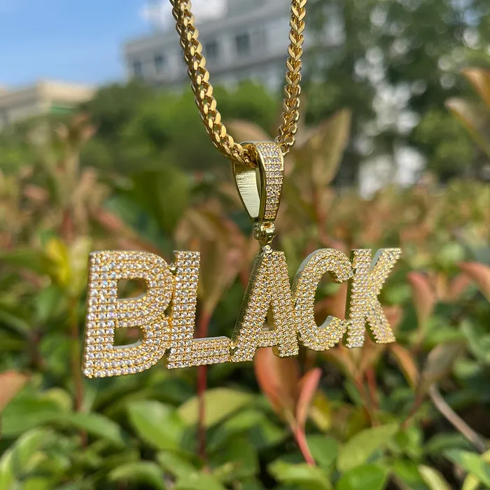 Pure Minimal Iced Out Personalized Custom Name Necklace Pendant Minimal VVS Necklaces