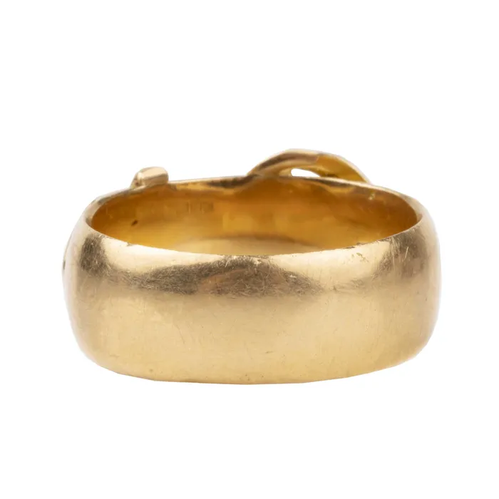 Rings Bell Bird Antiques Antique Wide 18k Gold Buckle Ring