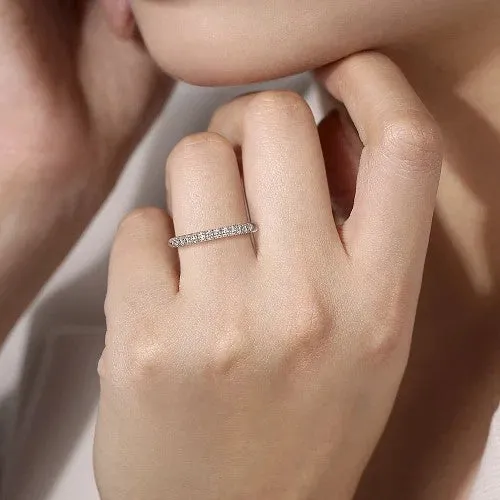 Rings GABRIEL CO Portofino 14K White Gold 11 Stone French Pave Diamond Wedding Band 024 ct Rings GABRIEL CO Portofino 14K White Gold 11 Stone French Pave Diamond Wedding Band 024 ct