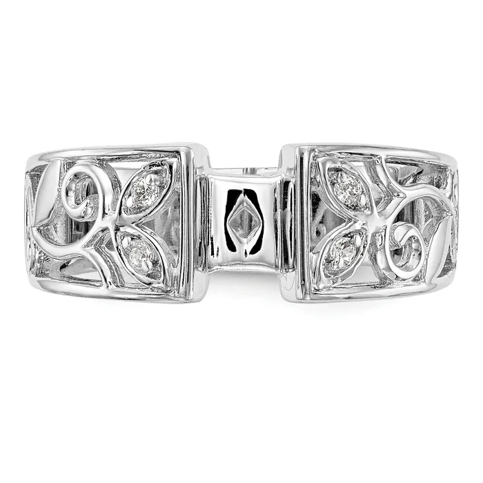 004ct CZ Solid Real 14K White Gold Peg Set Engagement Ring Goldia Rings