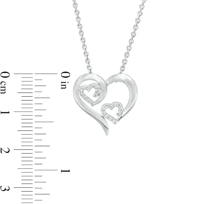 01 CT TW Natural Diamond Triple Swirl Heart Pendant in Sterling Silver Goldia Necklaces 01 CT TW Natural Diamond Triple Swirl Heart Pendant in Sterling Silver Goldia Necklaces