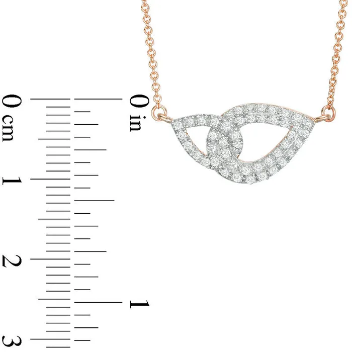 025 CT TW Natural Diamond Interlocking Teardrops Necklace in 14K Rose Gold Goldia Necklaces 025 CT TW Natural Diamond Interlocking Teardrops Necklace in 14K Rose Gold Goldia Necklaces