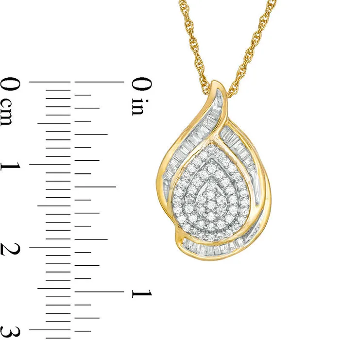 05 CT TW Composite Natural Diamond Teardrop Pendant in 10K Yellow Gold Goldia Necklaces 05 CT TW Composite Natural Diamond Teardrop Pendant in 10K Yellow Gold Goldia Necklaces