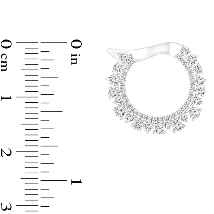 125 CT TW Diamond Hoop Earrings in 10K White Gold Goldia Earrings