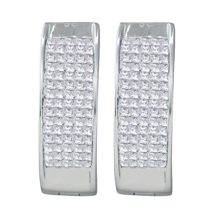 1 CTWDiamond INVISIBLE FASHION HIGH HOOPS EARRING gndatlanta Earrings