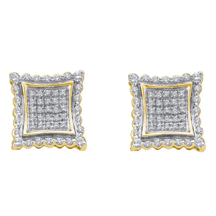 10k Yellow Gold Round Diamond Square Earrings 12 Cttw gndatlanta Earrings 10k Yellow Gold Round Diamond Square Earrings 12 Cttw gndatlanta Earrings