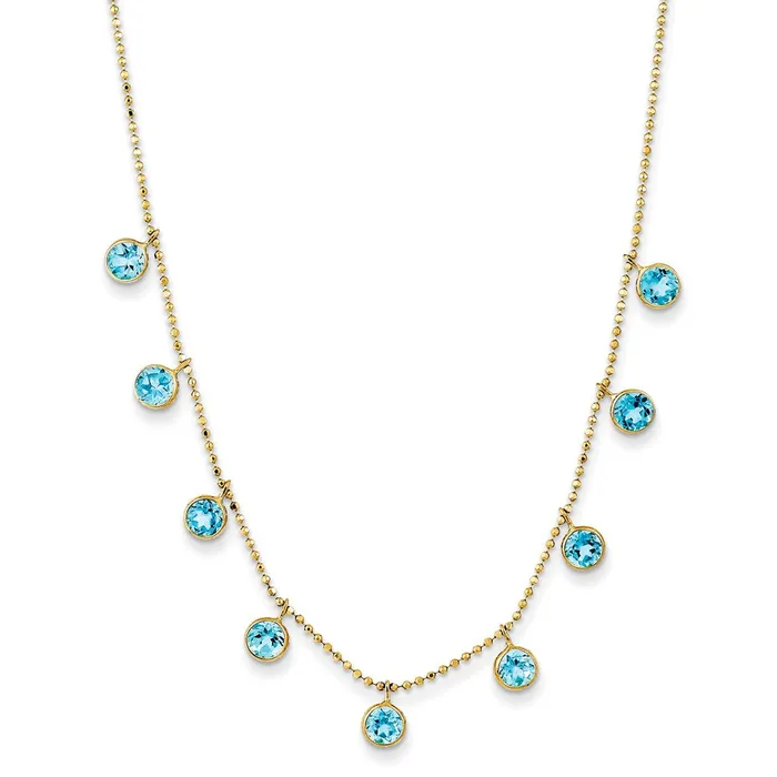 14k Blue Topaz w2in ext Necklace Goldia Necklaces
