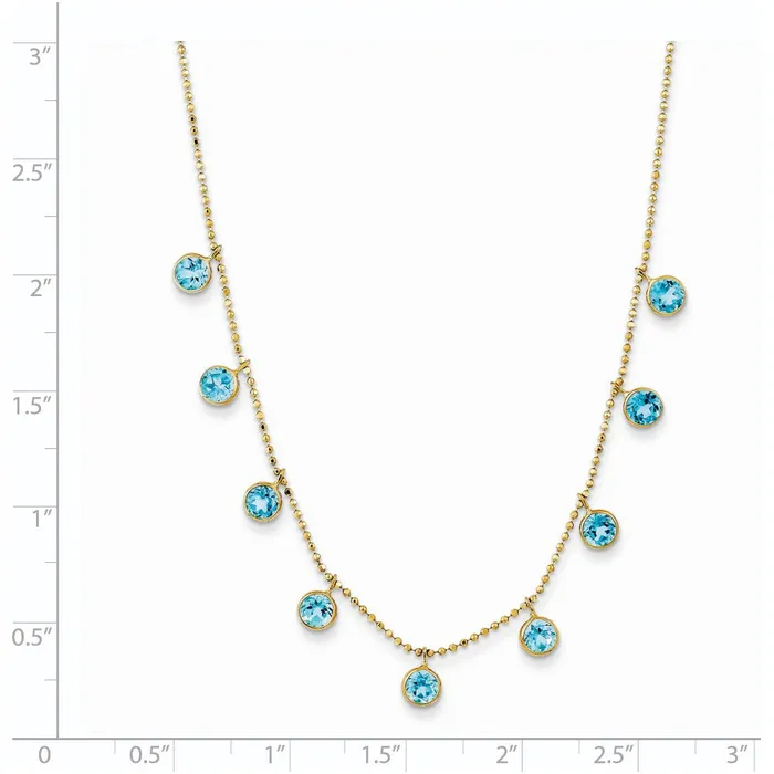 14k Blue Topaz w2in ext Necklace Goldia Necklaces