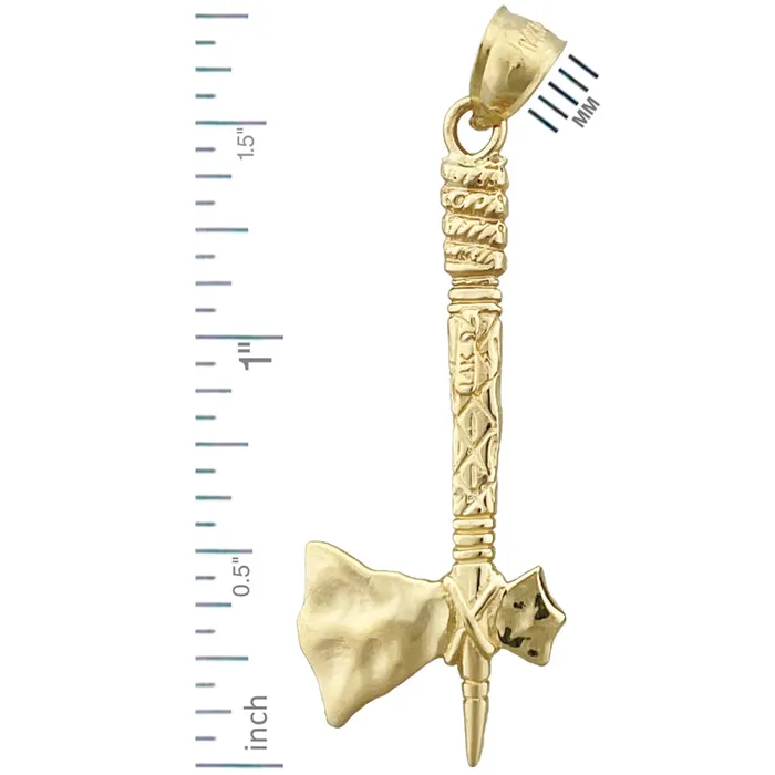 14K Gold 3D Tomahawk Pendant Goldia Necklaces