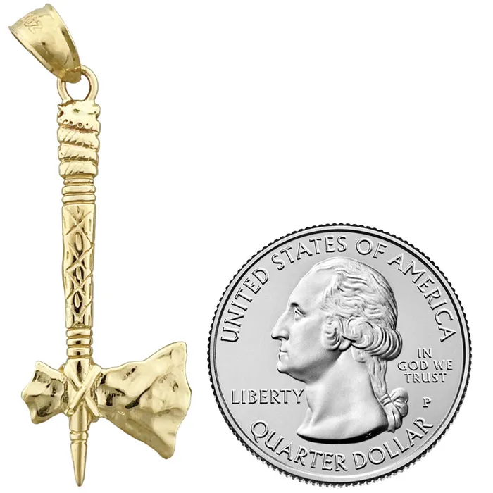 14K Gold 3D Tomahawk Pendant Goldia Necklaces