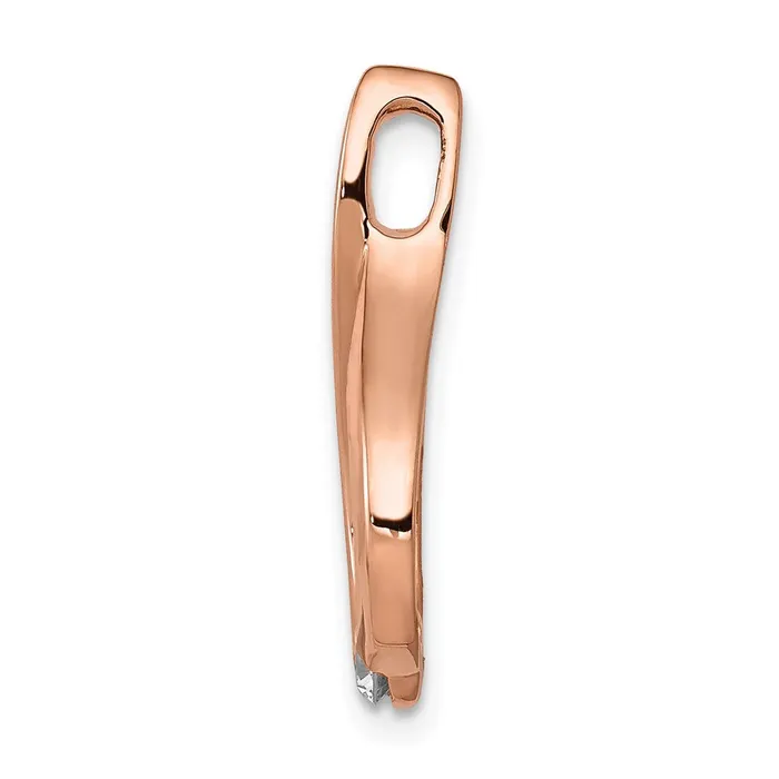 14k Rose Gold 110ct Real Diamond Teardrop Chain Slide Goldia Necklaces