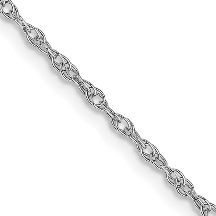 14K White Gold 16 inch Carded 115mm Cable Rope with Spring Ring Clasp Chain Necklace QGold Necklaces 14K White Gold 16 inch Carded 115mm Cable Rope with Spring Ring Clasp Chain Necklace QGold Necklaces