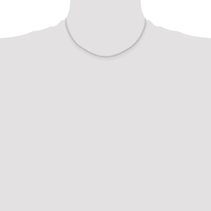 14K White Gold 16 inch Carded 115mm Cable Rope with Spring Ring Clasp Chain Necklace QGold Necklaces 14K White Gold 16 inch Carded 115mm Cable Rope with Spring Ring Clasp Chain Necklace QGold Necklaces