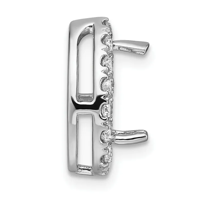 14k White Gold 38 Ct Lab Grown Diamond VSSI G Pear Halo Chain Slide Pendant Goldia Necklaces