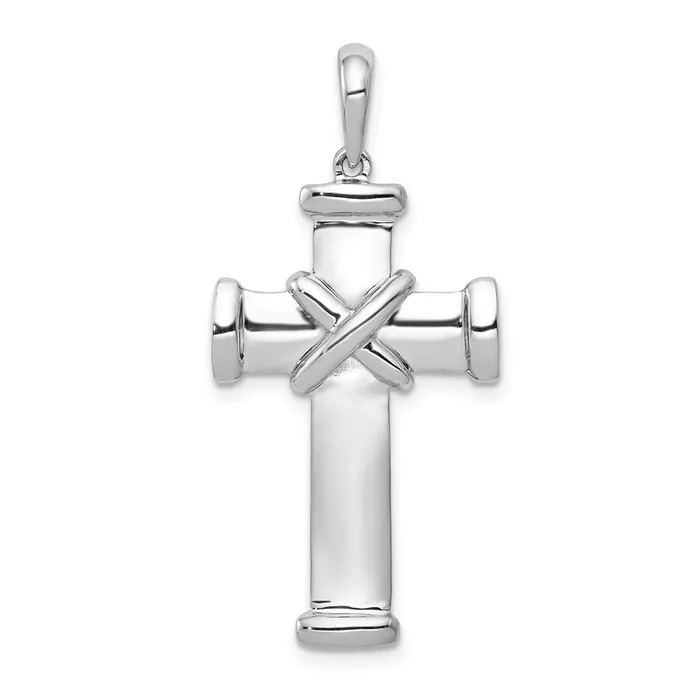 14k White Gold Latin Cross Pendant Goldia Necklaces