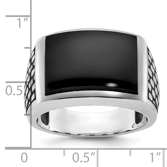 14k White Gold Mens Onyx Ring Mounting Goldia Rings