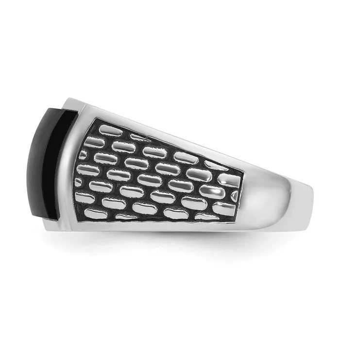 14k White Gold Mens Onyx Ring Mounting Goldia Rings