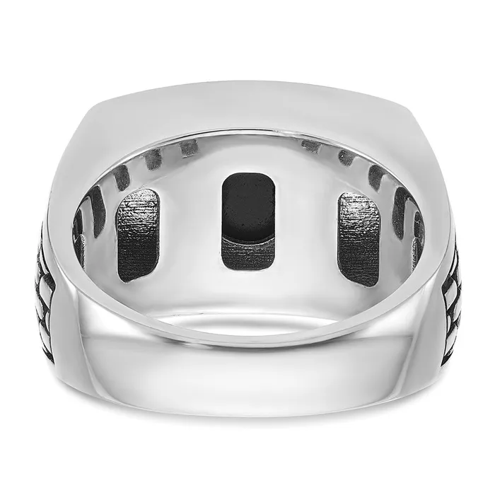 14k White Gold Mens Onyx Ring Mounting Goldia Rings