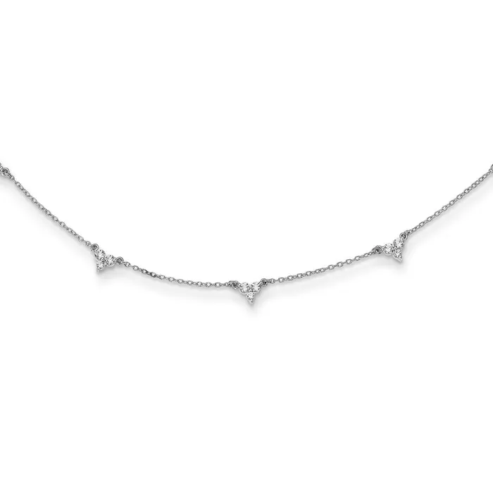 14k White Gold Real Diamond Multi Station 18 inch Necklace Goldia Necklaces 14k White Gold Real Diamond Multi Station 18 inch Necklace Goldia Necklaces