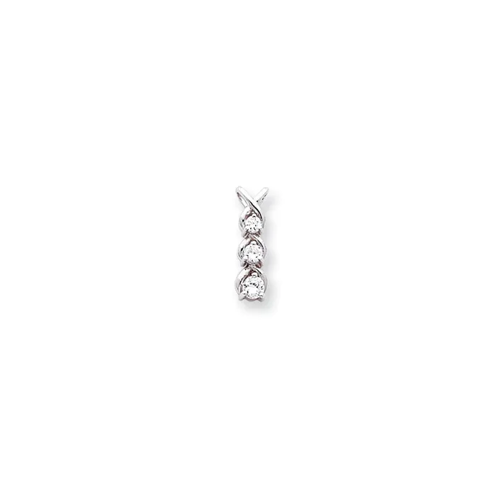 14k White Gold VS Diamond chain slide Goldiacom Necklaces