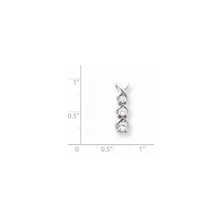 14k White Gold VS Diamond chain slide Goldiacom Necklaces