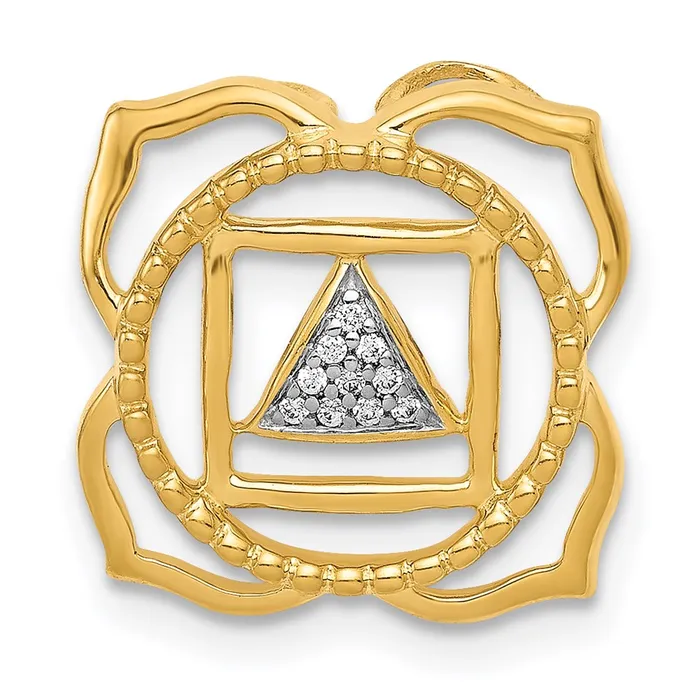 14K Yellow Gold 120ct Real Diamond MuladharaRoot Chakra Chain Slide Goldia PreStyled Sets