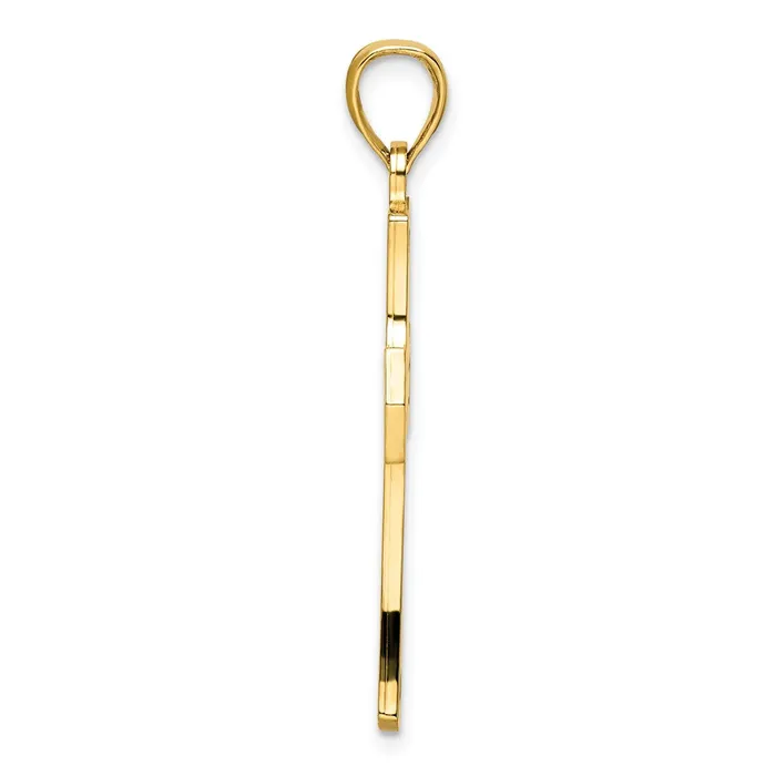 14k Yellow Gold Polished Double Cross Pendant Goldia Necklaces