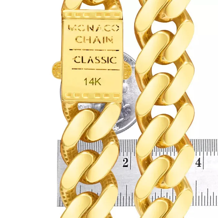14k Yellow Gold Royal Monaco Miami Cuban Link 9mm Chain Pendant Necklace 30 Goldiacom Necklaces