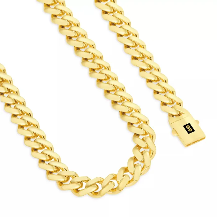 14k Yellow Gold Royal Monaco Miami Cuban Link 9mm Chain Pendant Necklace 30 Goldiacom Necklaces