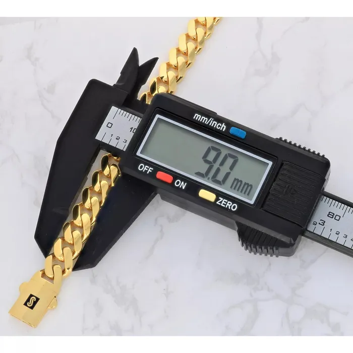 14k Yellow Gold Royal Monaco Miami Cuban Link 9mm Chain Pendant Necklace 30 Goldiacom Necklaces