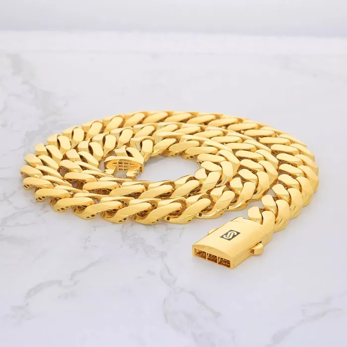 14k Yellow Gold Royal Monaco Miami Cuban Link 9mm Chain Pendant Necklace 30 Goldiacom Necklaces