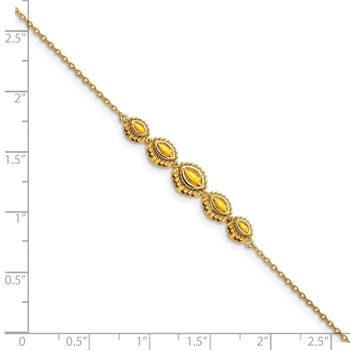 Bracelets goldiaca 14k Yellow Gold Marquise Citrine Bracelet