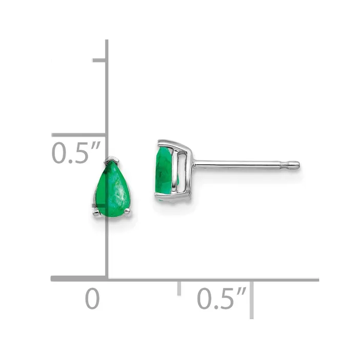 Earrings 14k White Gold Emerald Earrings Goldia