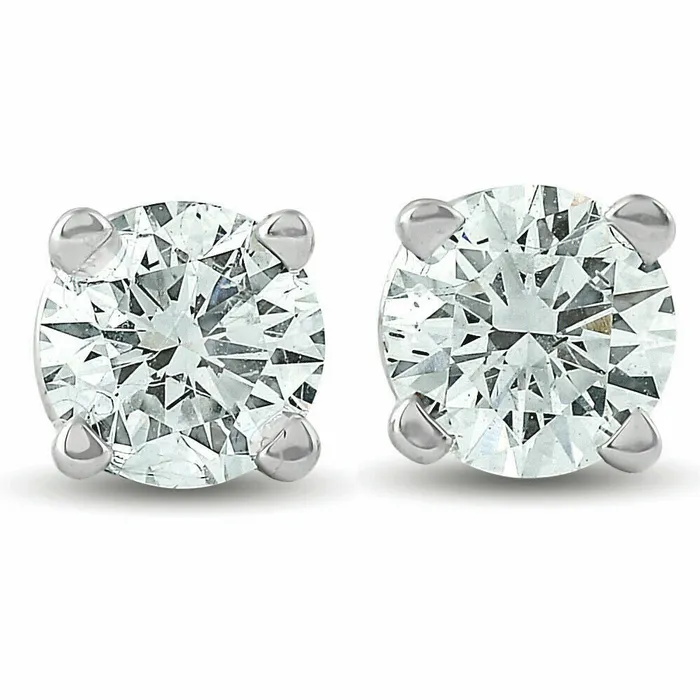 Earrings Goldiacom 15ct Genuine Diamond Stud Earrings 14K White Gold JK Color I2I3 Clarity