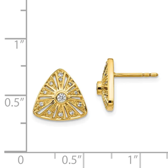 Earrings Goldia Solid 14k Yellow Gold Simulated CZ Vintage Earrings Earrings Goldia Solid 14k Yellow Gold Simulated CZ Vintage Earrings