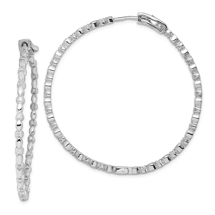 Earrings Goldia Sterling Silver Rhodiumplated Diamond Hoop Earrings